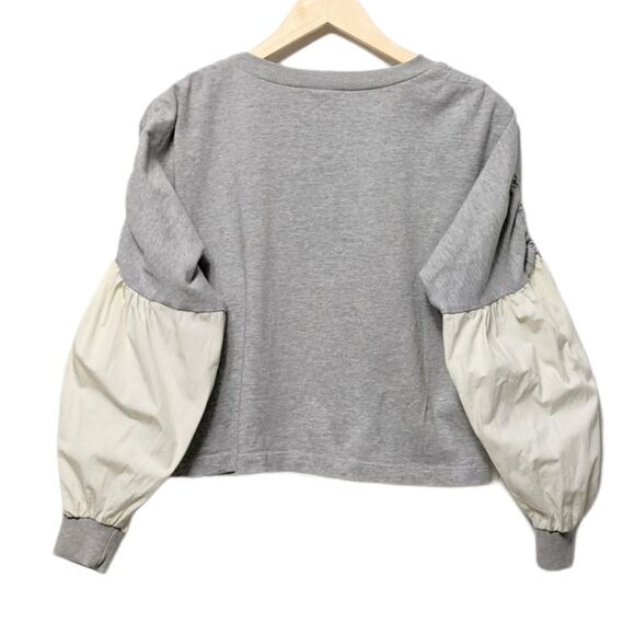 KINLY Mixed Media Balloon Sleeve Sweatshirt S - Picture 5 of 8